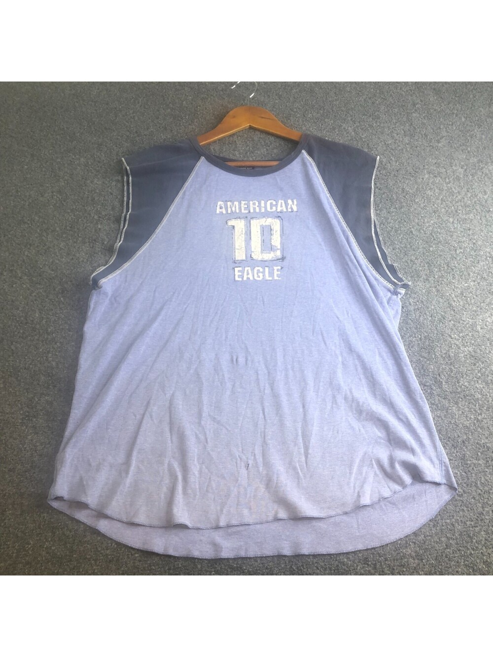 American Eagle Tank Top Mens Large Blue Vintage 90s Y2K Distressed Grunge
